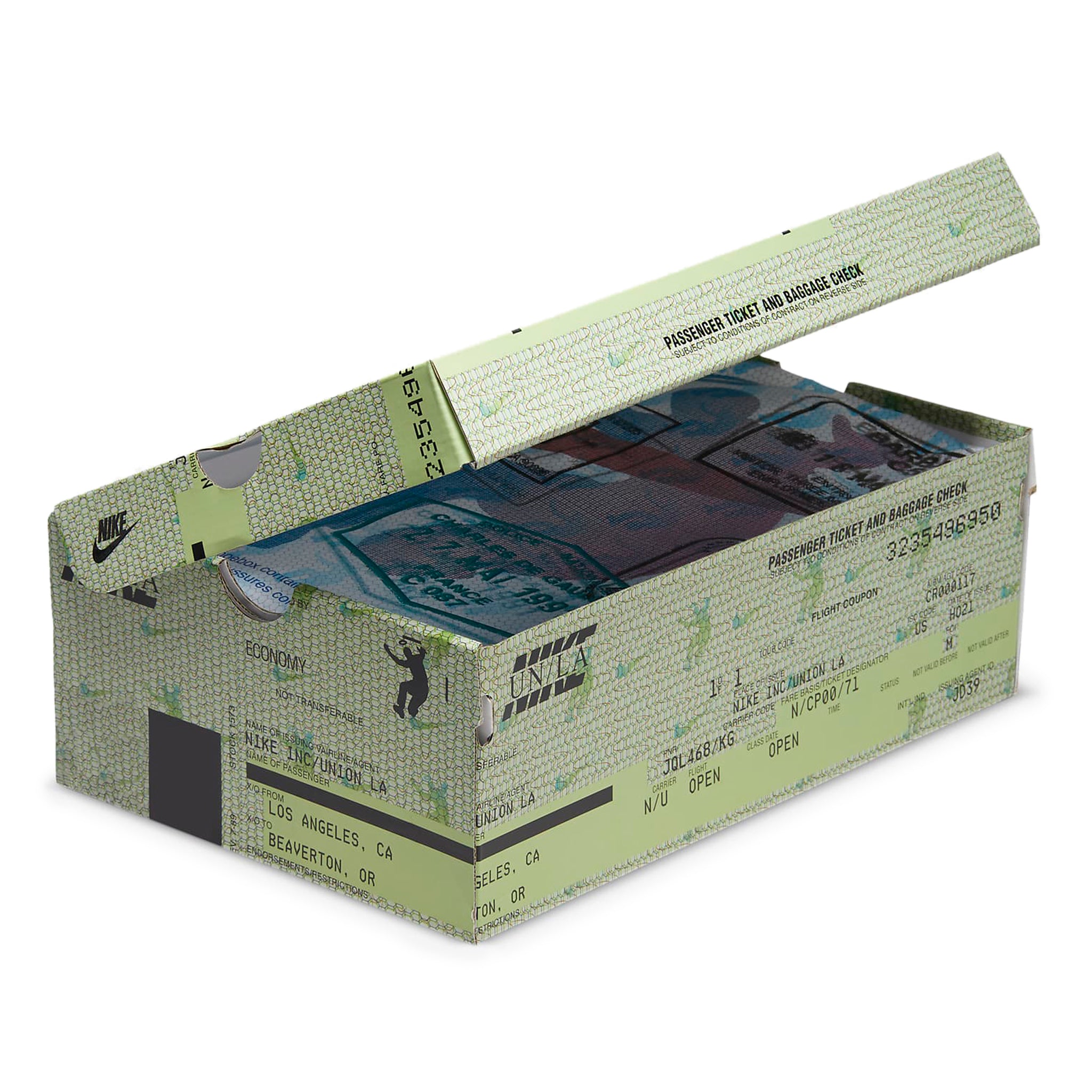 Box view of Nike x Union Dunk Low Passport Pack Pistachio DJ9649-401